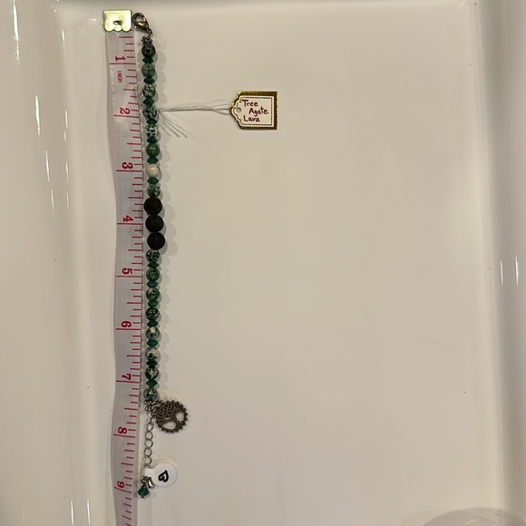 Handcrafted artisan bracelet made with authentic genuine tree agate gemstones. - Picture 3 of 3